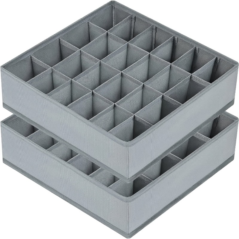 2Pcs 24-Compartment Fabric Soc - Sock Organizer Tray review and price
