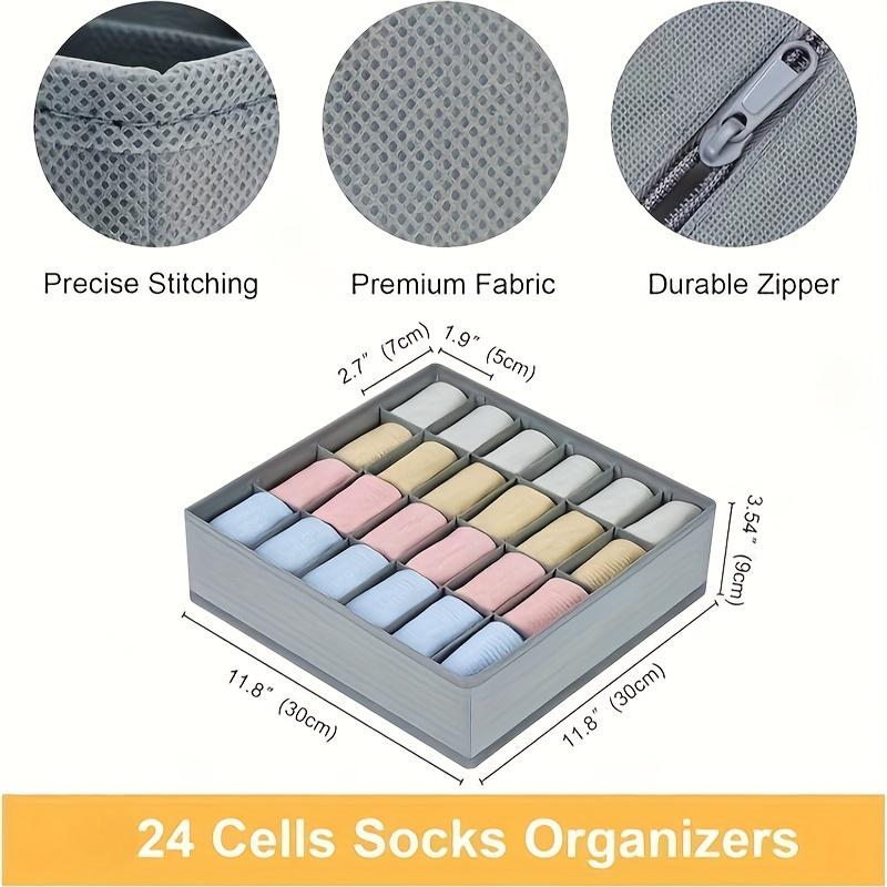 24 Grid Foldable Storage Organ - Sock Organizer Tray review and price