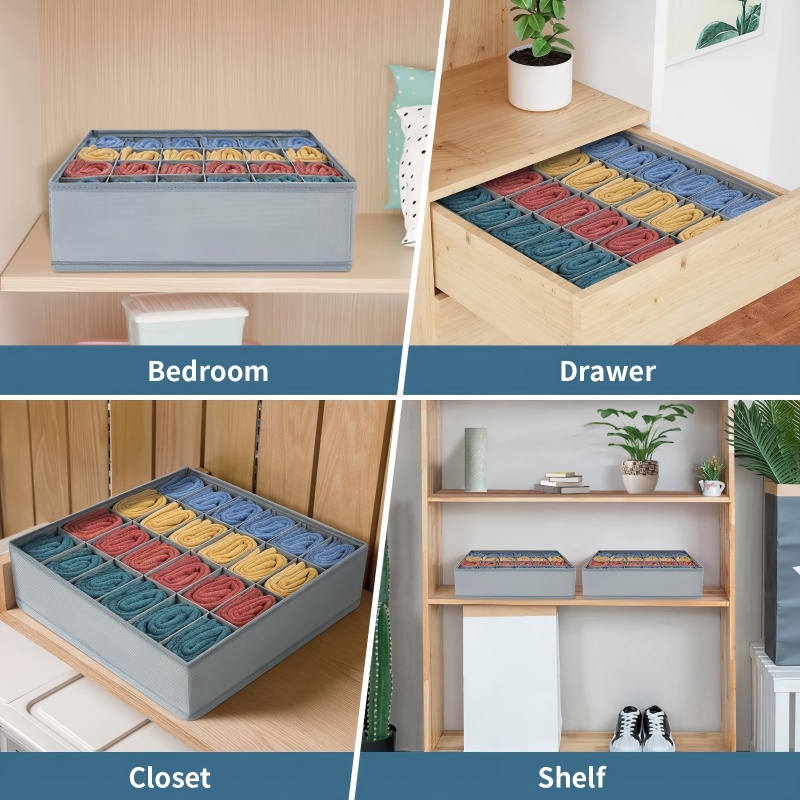 24 Grid Foldable Storage Organ - Sock Organizer Tray review and price