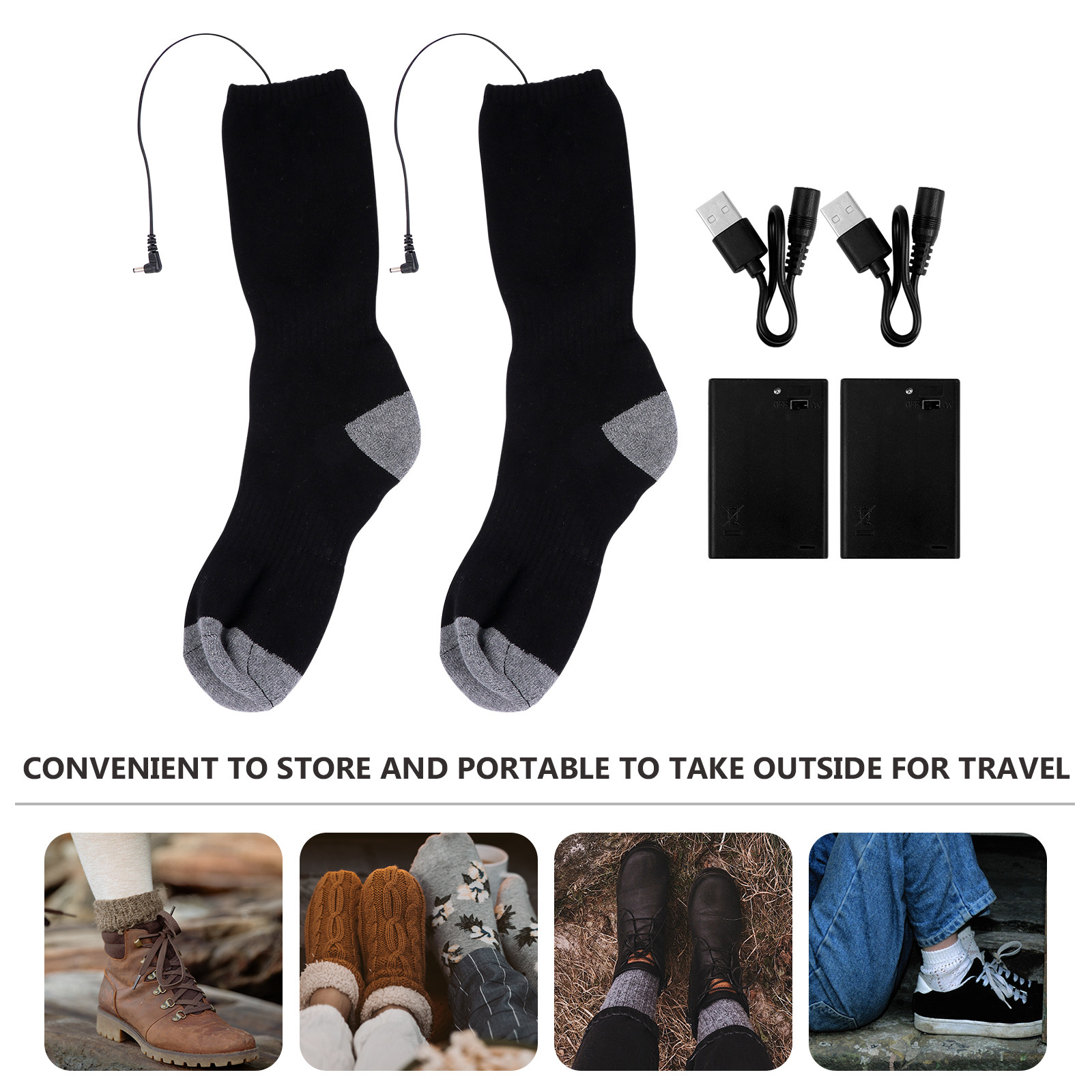 1Set Heated Socks USB Warm Fee - Thermal Sock Winter review and price