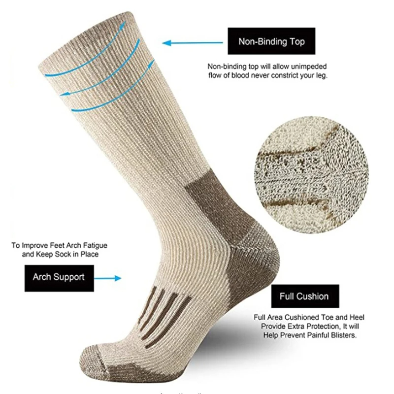 80% Wool Socks Thicken Warm Hi - Wool Hiking Sock review and price
